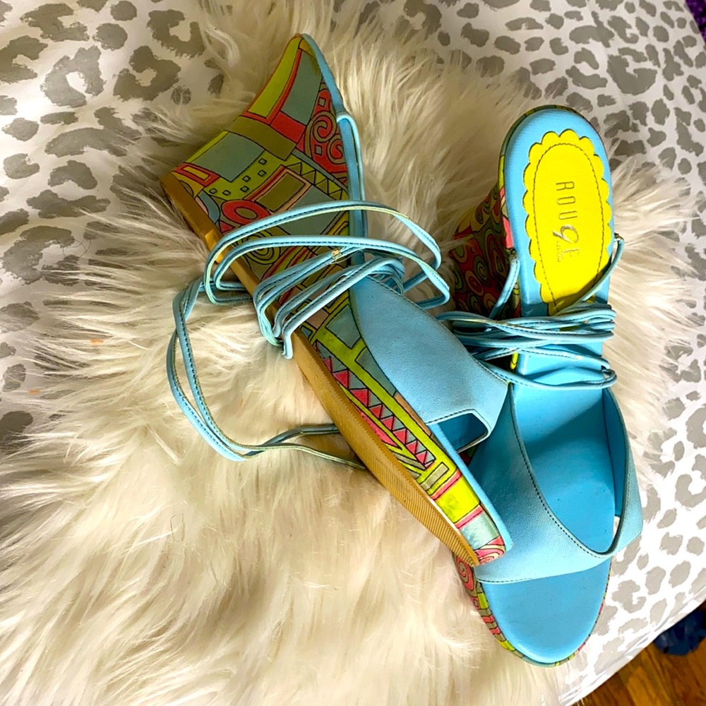 Lace up wedges